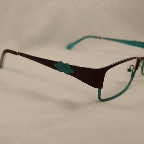 PHOEBE COUTURE Rx Eyeglass Frames Brown Metal Rims - Picture 3 of 8